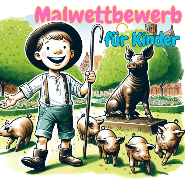 Malwettbewerb für Kinder: “Wir treffen uns bei den Schweinen”